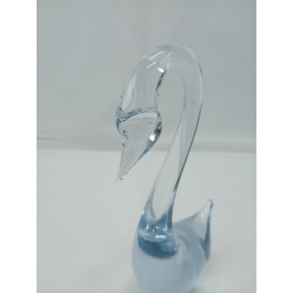 Art Glass Swan Pale Blue Hand Blown Murano Style MCM Mid Century SOMMERSO - Picture 12 of 12